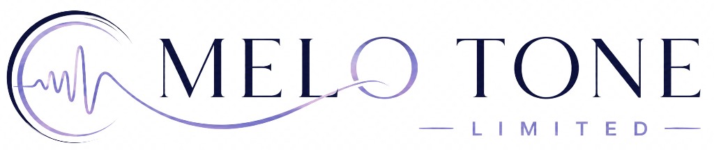 Melo Tone Limited — circular waveform mark with serif wordmark